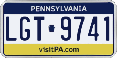 PA license plate LGT9741