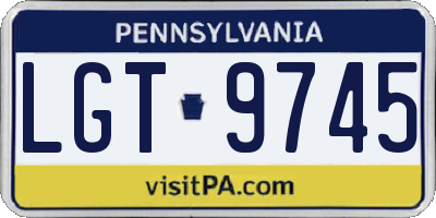 PA license plate LGT9745