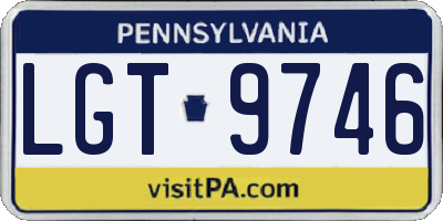 PA license plate LGT9746