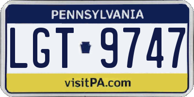PA license plate LGT9747