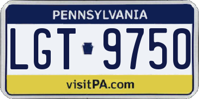 PA license plate LGT9750