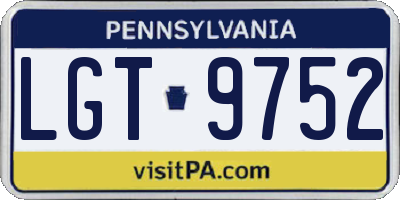 PA license plate LGT9752