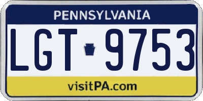 PA license plate LGT9753