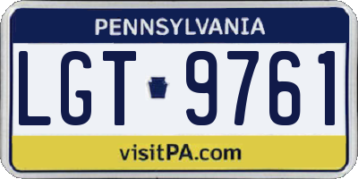 PA license plate LGT9761