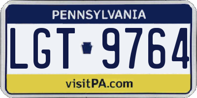 PA license plate LGT9764