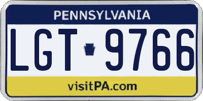 PA license plate LGT9766