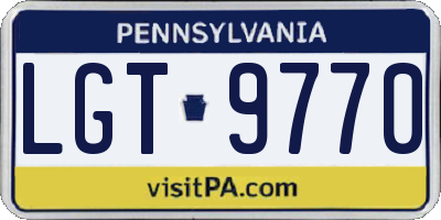 PA license plate LGT9770