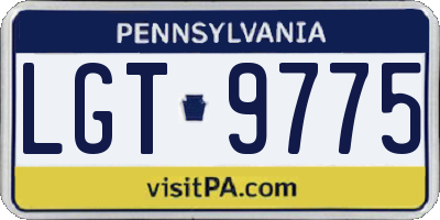 PA license plate LGT9775