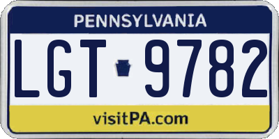 PA license plate LGT9782
