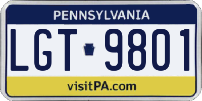 PA license plate LGT9801