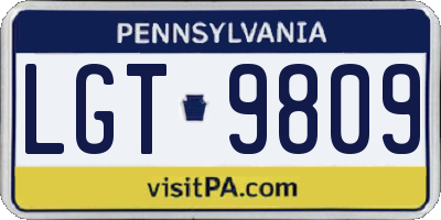 PA license plate LGT9809