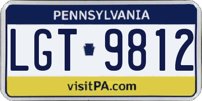 PA license plate LGT9812