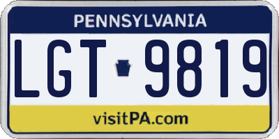 PA license plate LGT9819