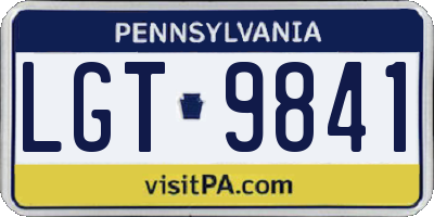 PA license plate LGT9841