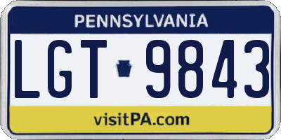 PA license plate LGT9843