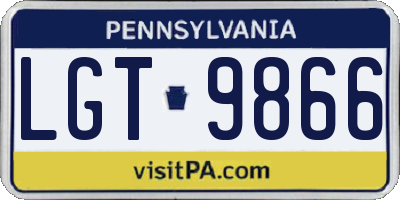 PA license plate LGT9866