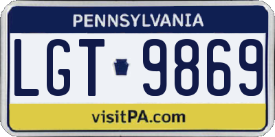 PA license plate LGT9869