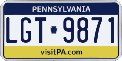 PA license plate LGT9871