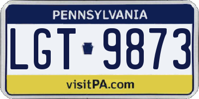 PA license plate LGT9873