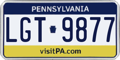 PA license plate LGT9877