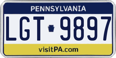 PA license plate LGT9897