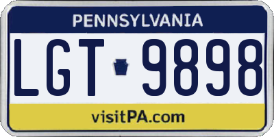 PA license plate LGT9898
