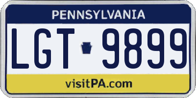 PA license plate LGT9899