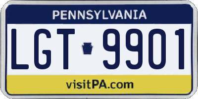 PA license plate LGT9901
