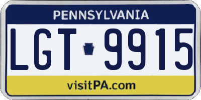 PA license plate LGT9915