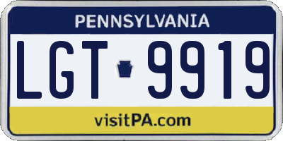 PA license plate LGT9919