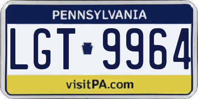 PA license plate LGT9964
