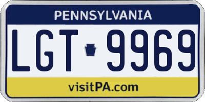 PA license plate LGT9969