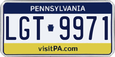 PA license plate LGT9971
