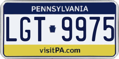 PA license plate LGT9975