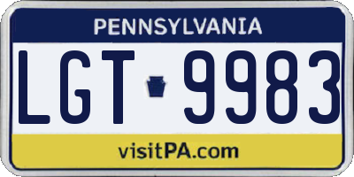 PA license plate LGT9983