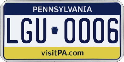 PA license plate LGU0006