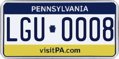 PA license plate LGU0008