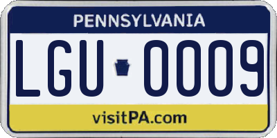 PA license plate LGU0009