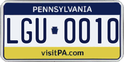 PA license plate LGU0010