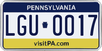 PA license plate LGU0017