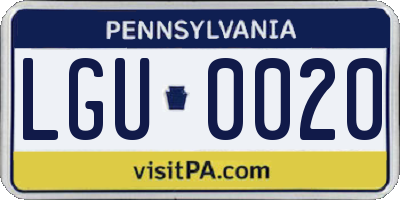PA license plate LGU0020