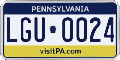 PA license plate LGU0024