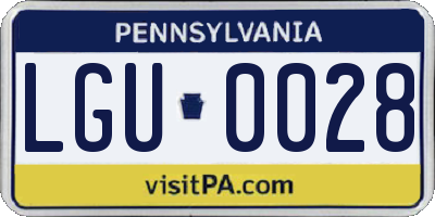 PA license plate LGU0028