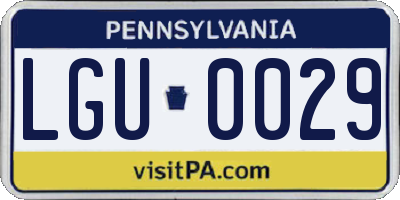 PA license plate LGU0029