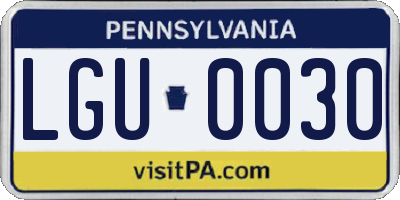 PA license plate LGU0030