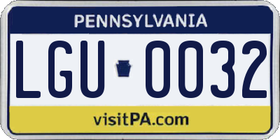 PA license plate LGU0032