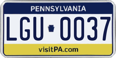 PA license plate LGU0037