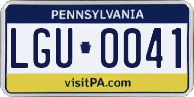 PA license plate LGU0041