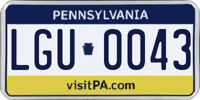 PA license plate LGU0043