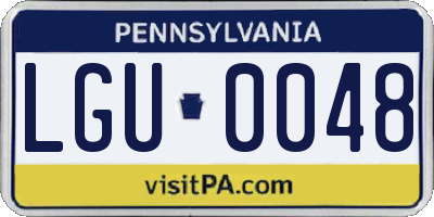 PA license plate LGU0048